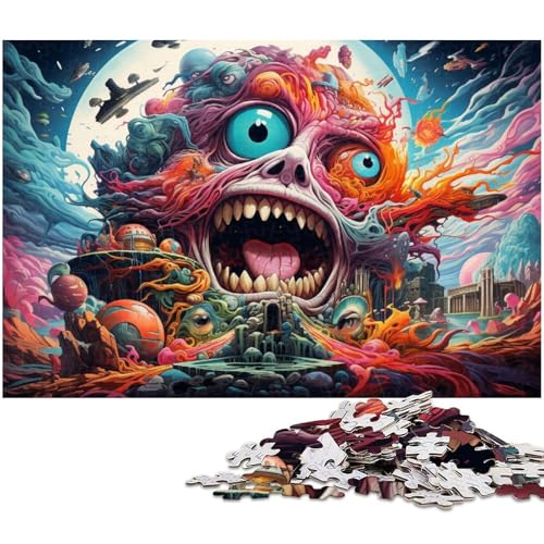 1000 teiliges Puzzle für Erwachsene farbenfrohes psychedelisches Monster EIN Kunstwerk für Teenager ab 14 Jahren 1000 Teile (75 x 50 cm) von zouxangzz