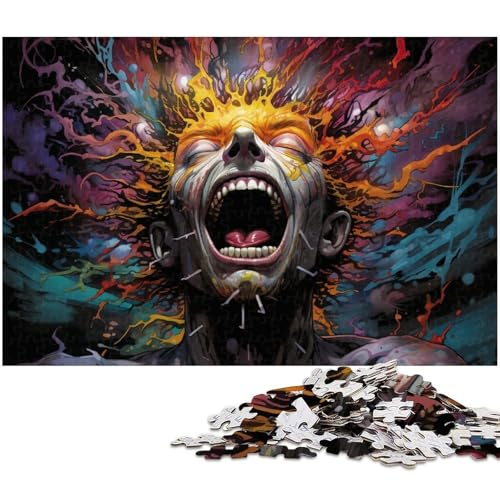 1000 teiliges Puzzle für Erwachsene farbenfrohes psychedelisches Monster Puzzle als Geschenk Familienspiel Stressabbau schwieriges Herausforderungspuzzle 1000 Teile (75 x 50 cm) von zouxangzz