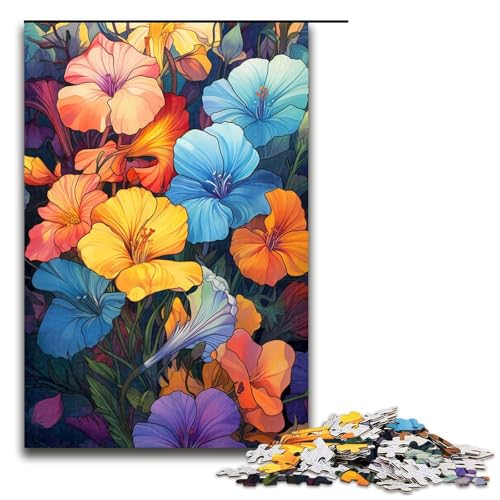 1000 teiliges Puzzle für Erwachsene farbenfrohes psychedelisches Nachtkerzen Puzzle praktisches Spiel 75 x 50 cm von zouxangzz