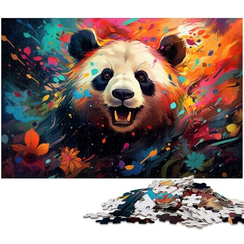 1000 teiliges Puzzle für Erwachsene farbenfrohes psychedelisches Panda Gemälde Geburtstagsgeschenk für Teenager ab 14 Jahren 1000 Teile (75 x 50 cm) von zouxangzz