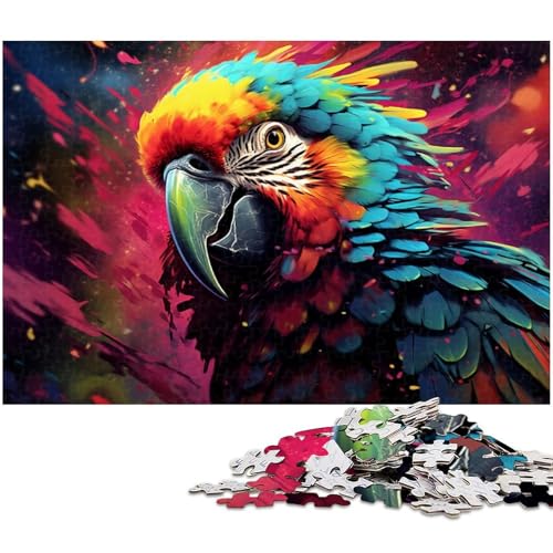 1000 teiliges Puzzle für Erwachsene farbenfrohes psychedelisches Papageien Puzzle für Lernspiele Herausforderung Spielzeug Kunstwerk Geschenk 1000 Teile (75 x 50 cm) von zouxangzz