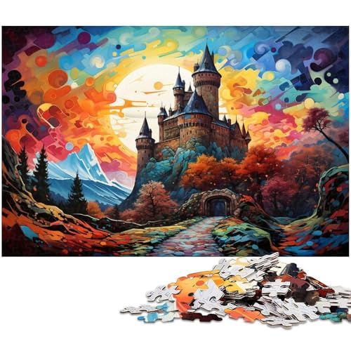 1000 teiliges Puzzle für Erwachsene farbenfrohes psychedelisches Schloss Puzzle für Lernspiele Herausforderung Spielzeug Kunstwerk Geschenk 1000 Teile (75 x 50 cm) von zouxangzz