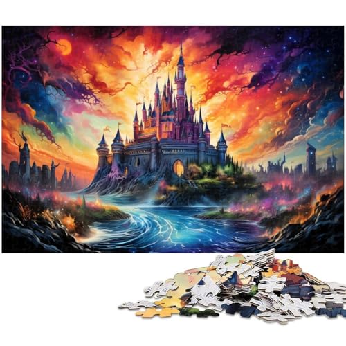 1000 teiliges Puzzle für Erwachsene farbenfrohes psychedelisches Schloss Puzzle für Lernspiele Herausforderung Spielzeug Kunstwerk Geschenk 1000 Teile (75 x 50 cm) von zouxangzz