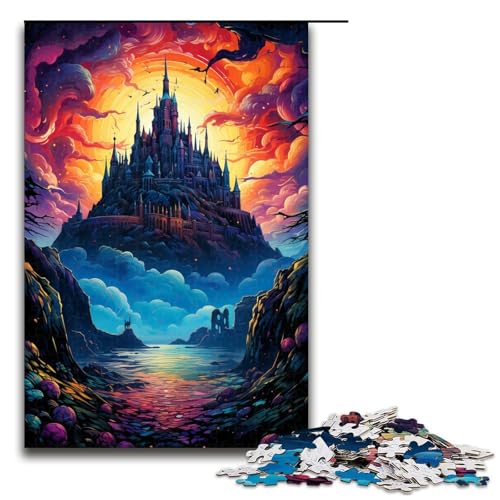1000 teiliges Puzzle für Erwachsene farbenfrohes psychedelisches Schloss Puzzle praktisches Spiel 75 x 50 cm von zouxangzz