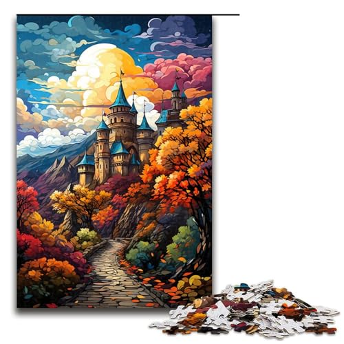 1000 teiliges Puzzle für Erwachsene farbenfrohes psychedelisches Schloss auf der Burg Esztergom Puzzle für Erwachsene Holzpuzzle anspruchsvolles Spiel 75 x 50 cm von zouxangzz