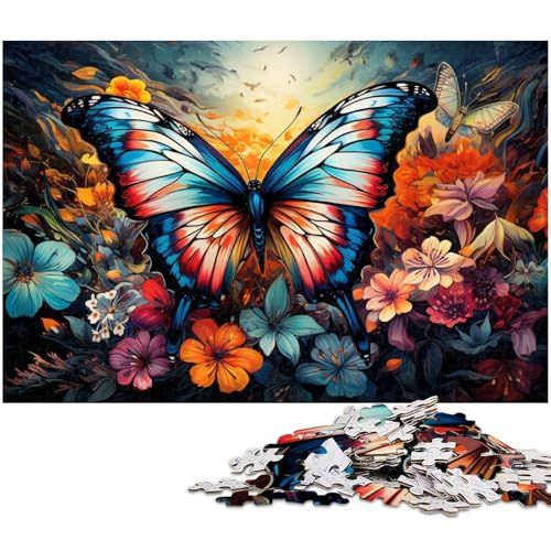 1000 teiliges Puzzle für Erwachsene farbenfrohes psychedelisches Schmetterlingsspielzeug intellektuelles Spiel anspruchsvolles Puzzlespiel und Familienspiel 1000 Teile (75 x 50 cm) von zouxangzz