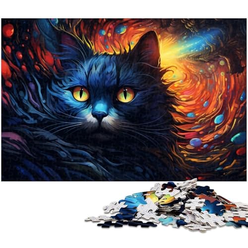 1000 teiliges Puzzle für Erwachsene farbenfrohes psychedelisches Siamkatzen Puzzle Kunstwerk für Teenager ab 14 Jahren 1000 Teile (75 x 50 cm) von zouxangzz