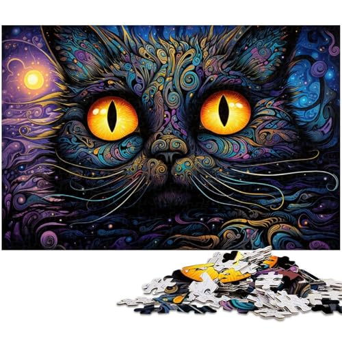 1000 teiliges Puzzle für Erwachsene farbenfrohes psychedelisches Siamkatzen Puzzle für Lernspiele Herausforderung Spielzeug Kunstwerk Geschenk 1000 Teile (75 x 50 cm) von zouxangzz