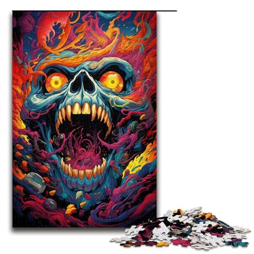 1000 teiliges Puzzle für Erwachsene farbenfrohes psychedelisches Teufelspuzzle für Lernspiele Herausforderung Spielzeug Kunstwerk Geschenk 75 x 50 cm von zouxangzz