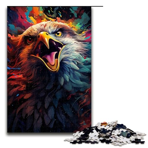 1000 teiliges Puzzle für Erwachsene farbenfrohes psychedelisches Tieradler Puzzle – anspruchsvolles Spiel EIN Kunstwerk geeignet für Jugendliche ab 14 Jahren 75 x 50 cm von zouxangzz