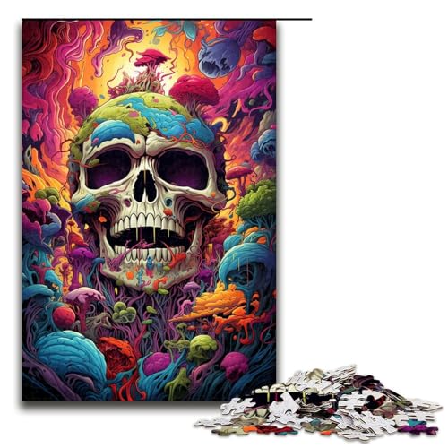 1000 teiliges Puzzle für Erwachsene farbenfrohes psychedelisches Totenkopf Puzzle für Lernspiele Herausforderung Spielzeug Kunstwerk Geschenk 75 x 50 cm 1000 teiliges Puzzle für Erwachsene farbenfrohes psychedelisches Totenkopf Puzzle für Lernspiele Herausforderung Spielzeug Kunstwerk Geschenk 75 x 50 cm von zouxangzz