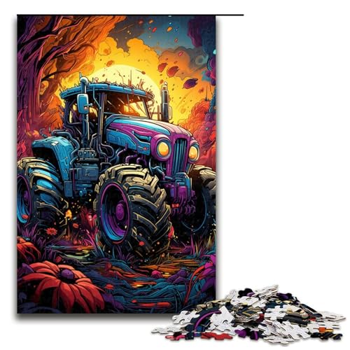 1000 teiliges Puzzle für Erwachsene farbenfrohes psychedelisches Traktor Puzzle für Lernspiele Herausforderung Spielzeug Kunstwerk Geschenk 75 x 50 cm von zouxangzz