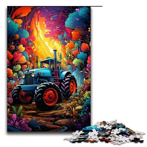 1000 teiliges Puzzle für Erwachsene farbenfrohes psychedelisches Traktor Spiel ganze Familie 75 x 50 cm von zouxangzz