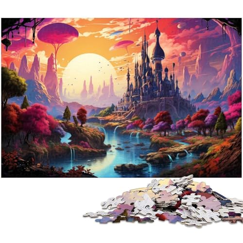 1000 teiliges Puzzle für Erwachsene farbenfrohes psychedelisches Turm Puzzle für Lernspiele Herausforderung Spielzeug Kunstwerk Geschenk 1000 Teile (75 x 50 cm) von zouxangzz