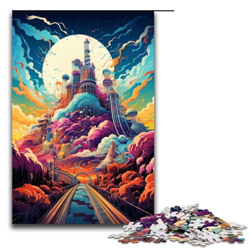 1000 teiliges Puzzle für Erwachsene farbenfrohes psychedelisches Vergnügungspark Spiel ganze Familie 75 x 50 cm von zouxangzz