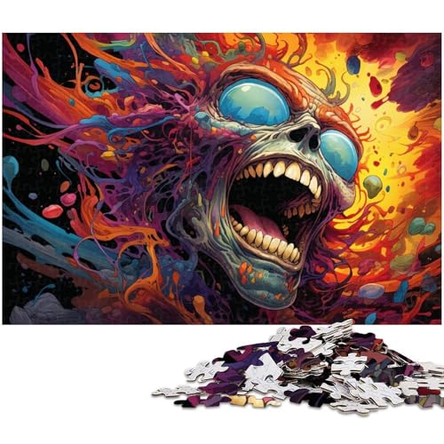 1000 teiliges Puzzle für Erwachsene farbenfrohes psychedelisches abstraktes Kunst Puzzle für Lernspiele Herausforderung Spielzeug Kunstwerk Geschenk 1000 Teile (75 x 50 cm) von zouxangzz