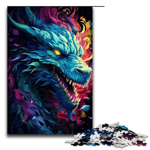 1000 teiliges Puzzle für Erwachsene farbenfrohes psychedelisches asiatisches Drachen Puzzle für Erwachsene Holzpuzzle anspruchsvolles Spiel 75 x 50 cm 1000 teiliges Puzzle für Erwachsene farbenfrohes psychedelisches asiatisches Drachen Puzzle für Erwachsene Holzpuzzle anspruchsvolles Spiel 75 x 50 cm von zouxangzz