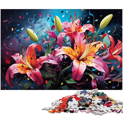 1000 teiliges Puzzle für Erwachsene farbenfrohes schönes Blumenkunst Puzzle für Kinder Holzpuzzle Lernspiel für Erwachsene 1000 Teile (75 x 50 cm) von zouxangzz