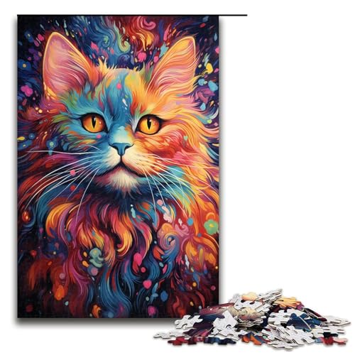 1000 teiliges Puzzle für Erwachsene farbenfrohes süßes Kätzchen Spiel ganze Familie 75 x 50 cm von zouxangzz