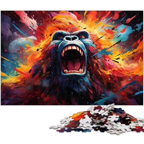 1000 teiliges Puzzle für Erwachsene farbenfrohes wütendes Orang Utan Spielzeug Denkspiel anspruchsvolles Puzzlespiel und Familienspiel 1000 Teile (38 x 26 cm) von zouxangzz