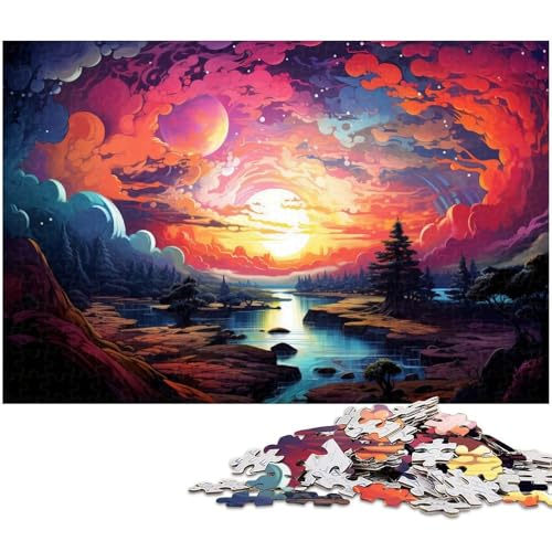 1000 teiliges Puzzle für Erwachsene farbenfrohes wunderschönes Landschaftsspielzeug intellektuelles Spiel anspruchsvolles Puzzlespiel und Familienspiel 1000 Teile (75 x 50 cm) von zouxangzz