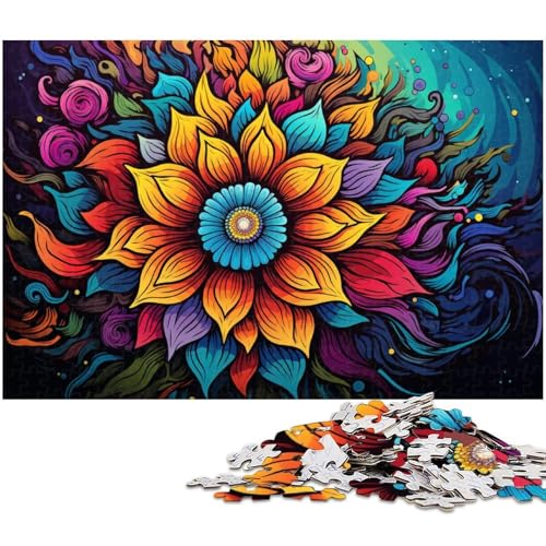 1000 teiliges Puzzle für Erwachsene farbige Sonnenblumen Puzzles Geburtstagsgeschenke für Teenager ab 14 Jahren 1000 Teile (75 x 50 cm) von zouxangzz