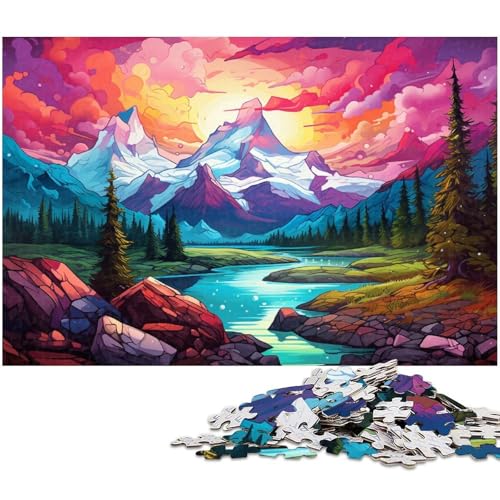 1000 teiliges Puzzle für Erwachsene farbiges Glacier Nationalpark Puzzle für Erwachsene und Kinder Holzpuzzle tolles Geschenk 1000 Teile (75 x 50 cm) von zouxangzz