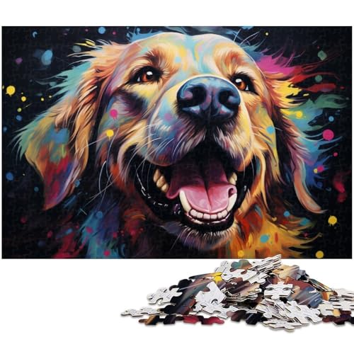 1000 teiliges Puzzle für Erwachsene farbiges Haustier Hunde Puzzle für Kinder Holzpuzzle Lernspiel für Erwachsene 1000 Teile (75 x 50 cm) von zouxangzz