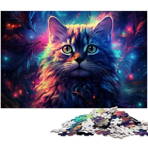 1000 teiliges Puzzle für Erwachsene geheimnisvolle Weltraumkatze EIN Kunstwerk für Teenager ab 14 Jahren 1000 Teile (75 x 50 cm) von zouxangzz