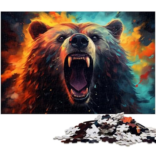 1000 teiliges Puzzle für Erwachsene geheimnisvoller Bär Puzzle für Lernspiele Herausforderung Spielzeug Kunstwerk Geschenk 1000 Teile (38 x 26 cm) von zouxangzz