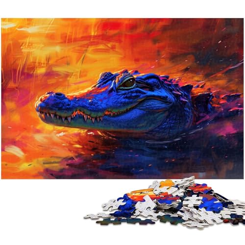 1000 teiliges Puzzle für Erwachsene im Ölgemälde Stil Krokodilspielzeug Denkspiel anspruchsvolles Puzzlespiel und Familienspiel (Größe 75 x 50 cm) von zouxangzz