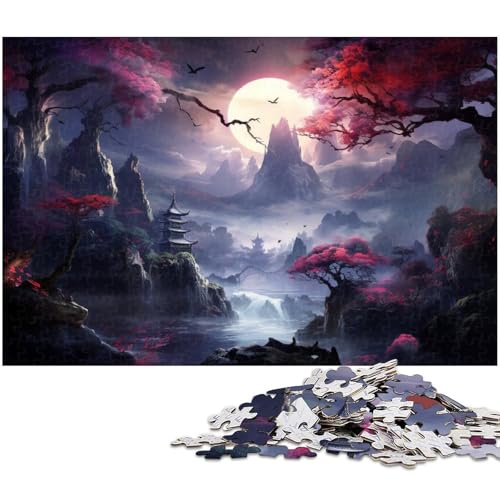 1000 teiliges Puzzle für Erwachsene japanische Kirschblütenlandschaft Kunstspielzeug Denkspiel anspruchsvolles Puzzlespiel und Familienspiel 1000 Teile (38 x 26 cm) von zouxangzz