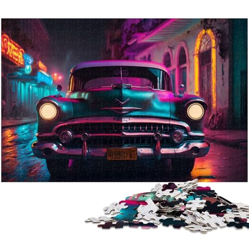 1000 teiliges Puzzle für Erwachsene klassisches Auto Puzzle Lernspiel Herausforderung Spielzeug Kunstwerk Geschenk (Größe 75 x 50 cm) von zouxangzz
