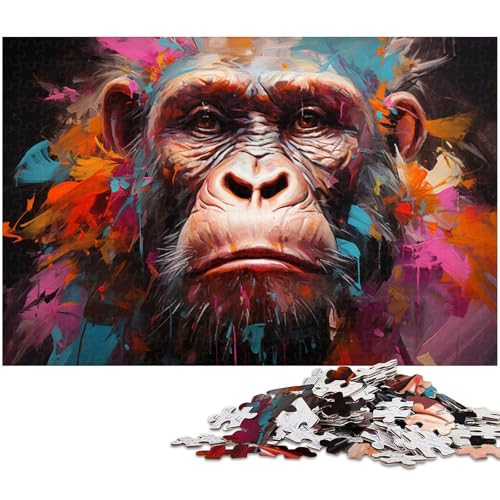 1000 teiliges Puzzle für Erwachsene künstlerisches Gorilla Puzzle Holzpuzzle Lernspielzeug (Größe 75 x 50 cm) von zouxangzz