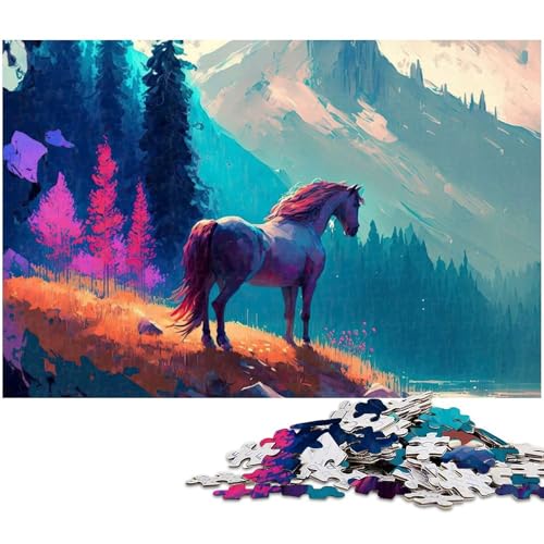 1000 teiliges Puzzle für Erwachsene majestätisches Pferd in der Natur Spielzeug Denkspiel anspruchsvolles Puzzlespiel und Familienspiel (Größe 75 x 50 cm) von zouxangzz