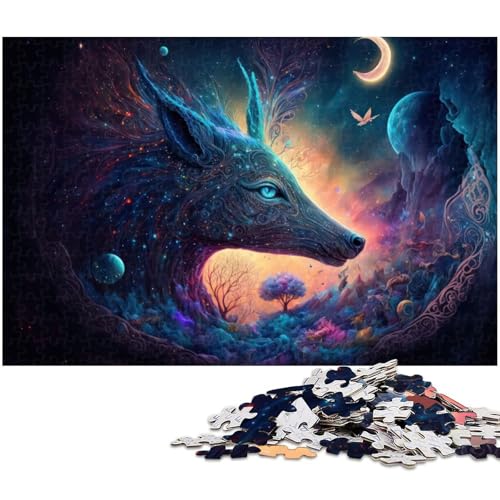 1000 teiliges Puzzle für Erwachsene mit Geistertieren lustiges Familienpuzzle mit passendem Poster und Quizblatt (Größe 75 x 50 cm) von zouxangzz