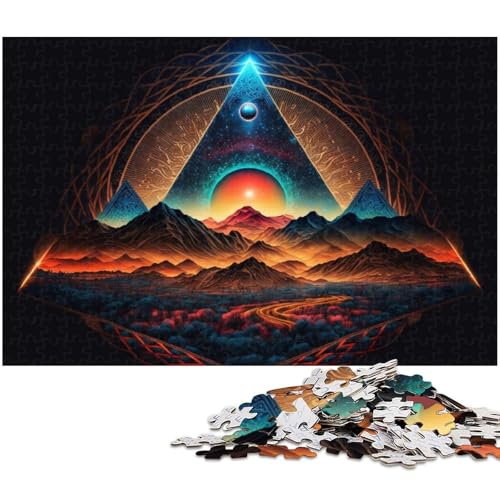 1000 teiliges Puzzle für Erwachsene mit Neon Bergen Landschaftsspielzeug Denkspiel anspruchsvolles Puzzlespiel und Familienspiel (Größe 38 x 26 cm) von zouxangzz