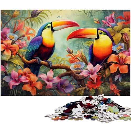 1000 teiliges Puzzle für Erwachsene mit Tier Tukanen Spielzeug Denkspiel anspruchsvolles Puzzlespiel und Familienspiel (Größe 38 x 26 cm) von zouxangzz