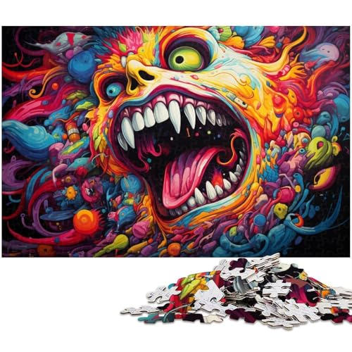 1000 teiliges Puzzle für Erwachsene psychedelische Farbkunst schwieriges Puzzle tolle Geschenke und Spielzeuge für Teenager ab 14 Jahren 1000 Teile (75 x 50 cm) von zouxangzz