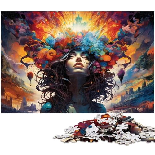1000 teiliges Puzzle für Erwachsene psychedelische Kunst Puzzle für Lernspiele Herausforderung Spielzeug Kunstwerk Geschenk 1000 Stück (38 x 26 cm) von zouxangzz