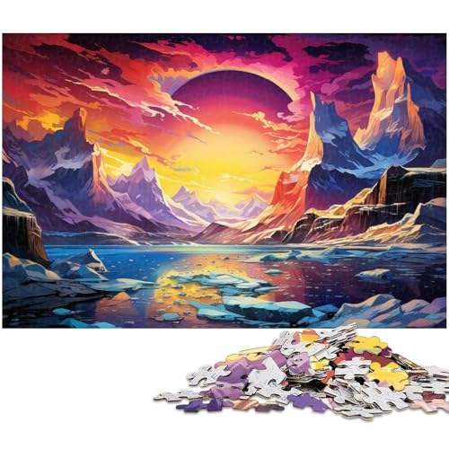 1000 teiliges Puzzle für Erwachsene psychedelische farbenfrohe Landschaft Puzzle für Lernspiele Herausforderung Spielzeug Kunstwerk Geschenk 1000 Teile (38 x 26 cm) von zouxangzz