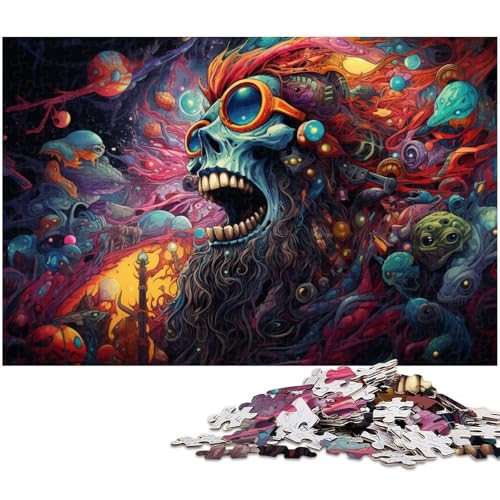 1000 teiliges Puzzle für Erwachsene psychedelisches Farbkunstspielzeug intellektuelles Spiel anspruchsvolles Puzzlespiel und Familienspiel 1000 Teile (75 x 50 cm) von zouxangzz