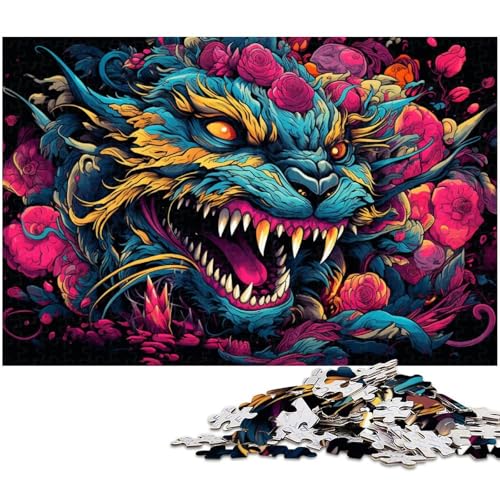 1000 teiliges Puzzle für Erwachsene psychedelisches Farbtier Puzzle für Lernspiele Herausforderung Spielzeug Kunstwerk Geschenk 1000 PCS (75 x 50 cm) von zouxangzz