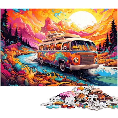 1000 teiliges Puzzle für Erwachsene psychedelisches farbenfrohes Landschaftsspielzeug intellektuelles Spiel anspruchsvolles Puzzlespiel und Familienspiel 1000 Teile (75 x 50 cm) von zouxangzz