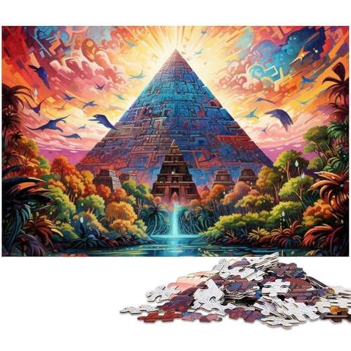 1000 teiliges Puzzle für Erwachsene psychedelisches indisches Pyramidenspielzeug intellektuelles Spiel anspruchsvolles Puzzlespiel und Familienspiel (Größe 75 x 50 cm) von zouxangzz