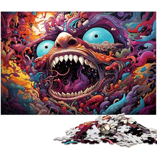 1000 teiliges Puzzle für Erwachsene riesiger Monsterkopf Spielzeug Denkspiel anspruchsvolles Puzzlespiel und Familienspiel 1000 Teile (75 x 50 cm) von zouxangzz