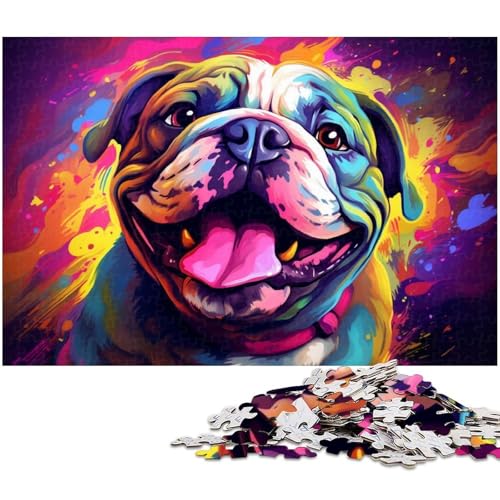 1000 teiliges Puzzle für Erwachsene sanfte Bulldogge EIN Kunstwerk für Teenager ab 14 Jahren 1000 Teile (38 x 26 cm) von zouxangzz