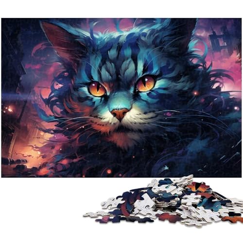 1000 teiliges Puzzle für Erwachsene seltsame Riesenkatze Geburtstagsgeschenk für Teenager ab 14 Jahren 1000 Teile (38 x 26 cm) von zouxangzz