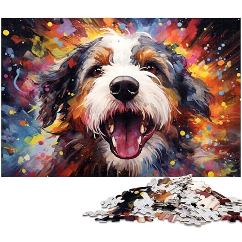 1000 teiliges Puzzle für Erwachsene süßer Schäferhund Puzzle für Lernspiele Herausforderung Spielzeug Kunstwerk Geschenk 1000 Stück (75 x 50 cm) von zouxangzz