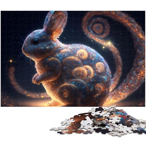 1000 teiliges Puzzle für Erwachsene süßes Kaninchen Puzzle Lernspiel Herausforderung Spielzeug Kunstwerk Geschenk (Größe 75 x 50 cm) von zouxangzz
